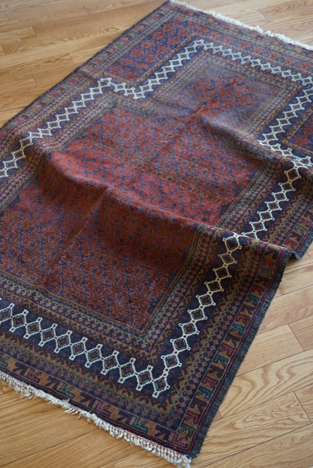 Afghanistan Old Baluch Prayer Rug 1970年代 155 × 100 cm  No.AF2541 / 国内送料無料・羊毛手織り絨毯