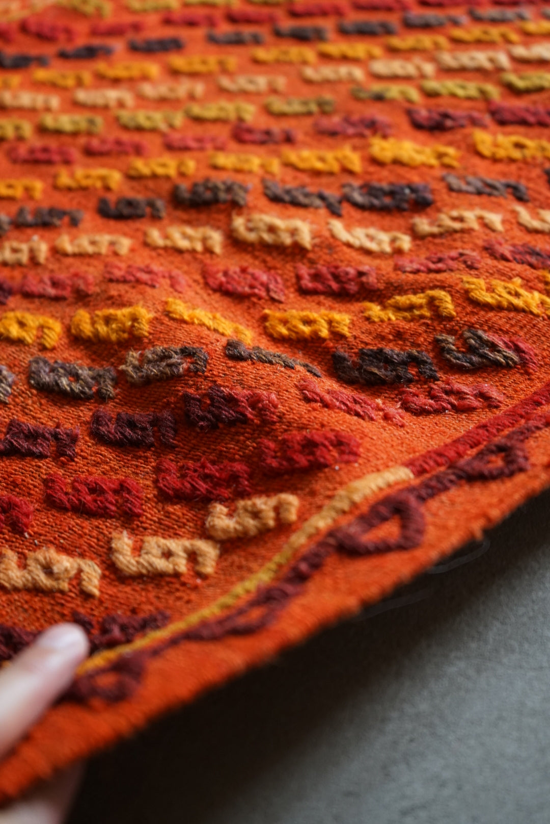 Türkiye Old Konya Jajim Orange 1960年代 121 × 109 cm No.TR25158