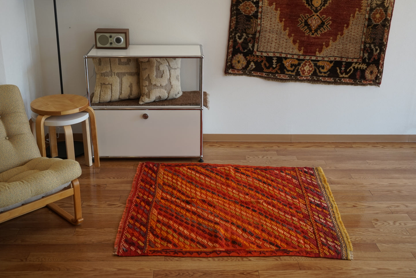 Türkiye Old Konya Jajim Orange 1960年代 121 × 109 cm No.TR25158