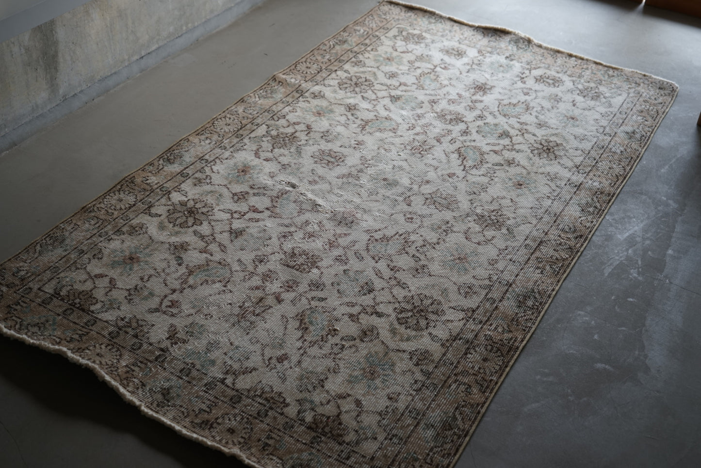 Türkiye Old Isparta Beige , Ice Blue 1970年代 203 × 110 cm No.TR25251