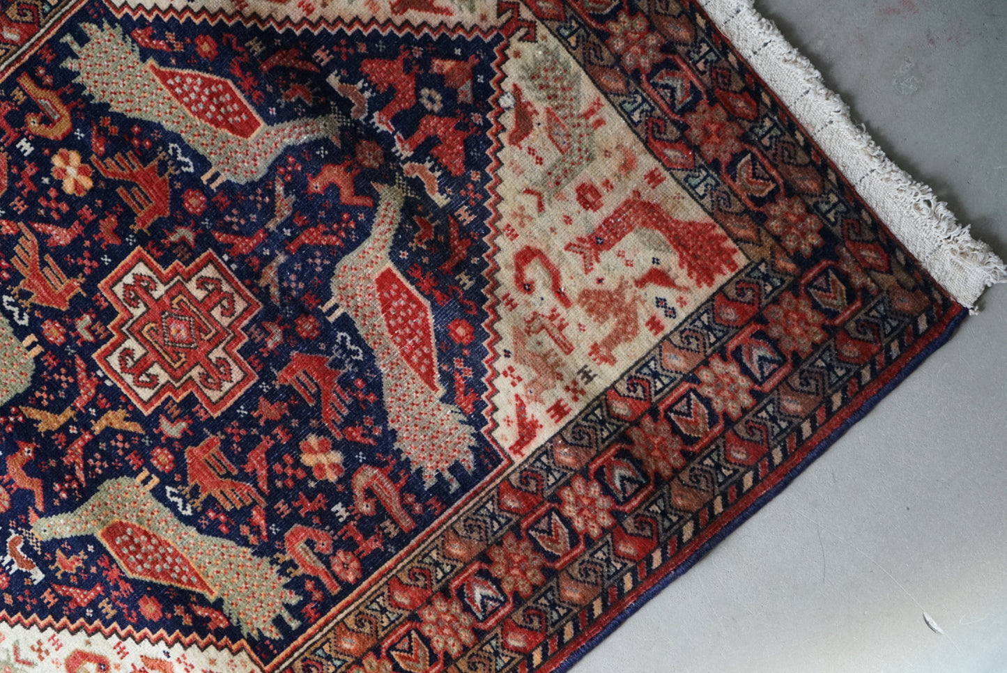 店頭販売 IRAN ANTIQUE KHORASAN KORMANJI 1880年代 85.5×72cm