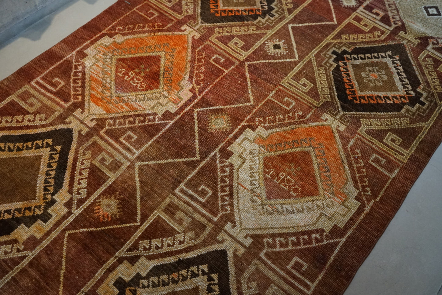 TURKEY VINTAGE ANATORIA BROWN 1980年代 256 × 155 cm No.TR25157