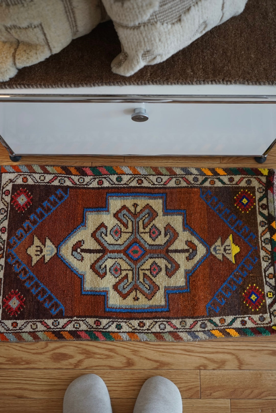 Türkiye Old Oushak Brown 1970年代 83 × 51 cm No.TR25425