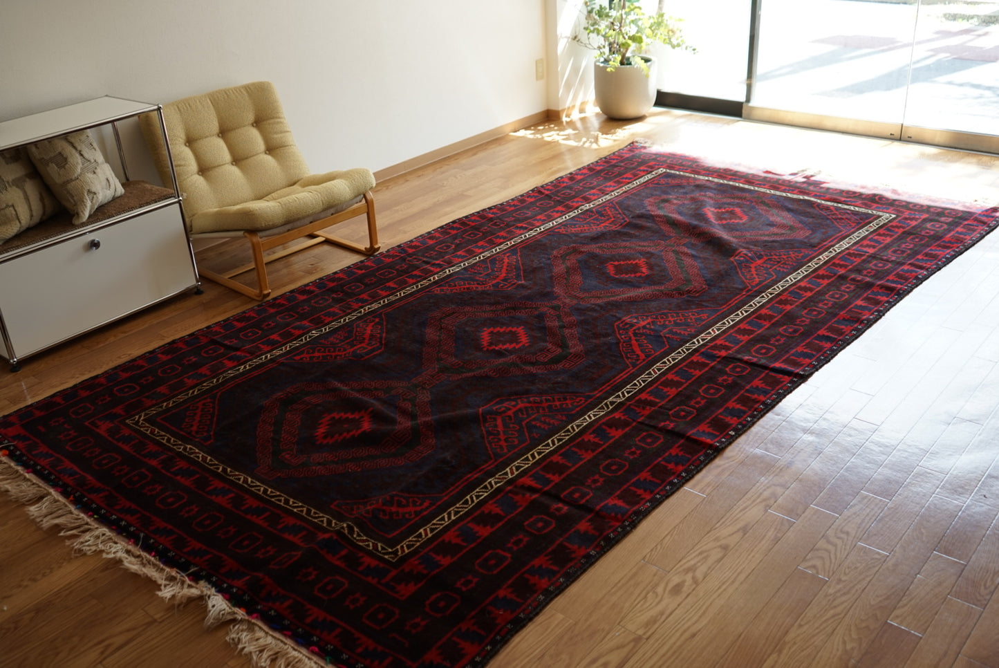 Afghanistan Vintage Baluch Zanjir 1980年代 358 × 190 cm  No.AF2530
