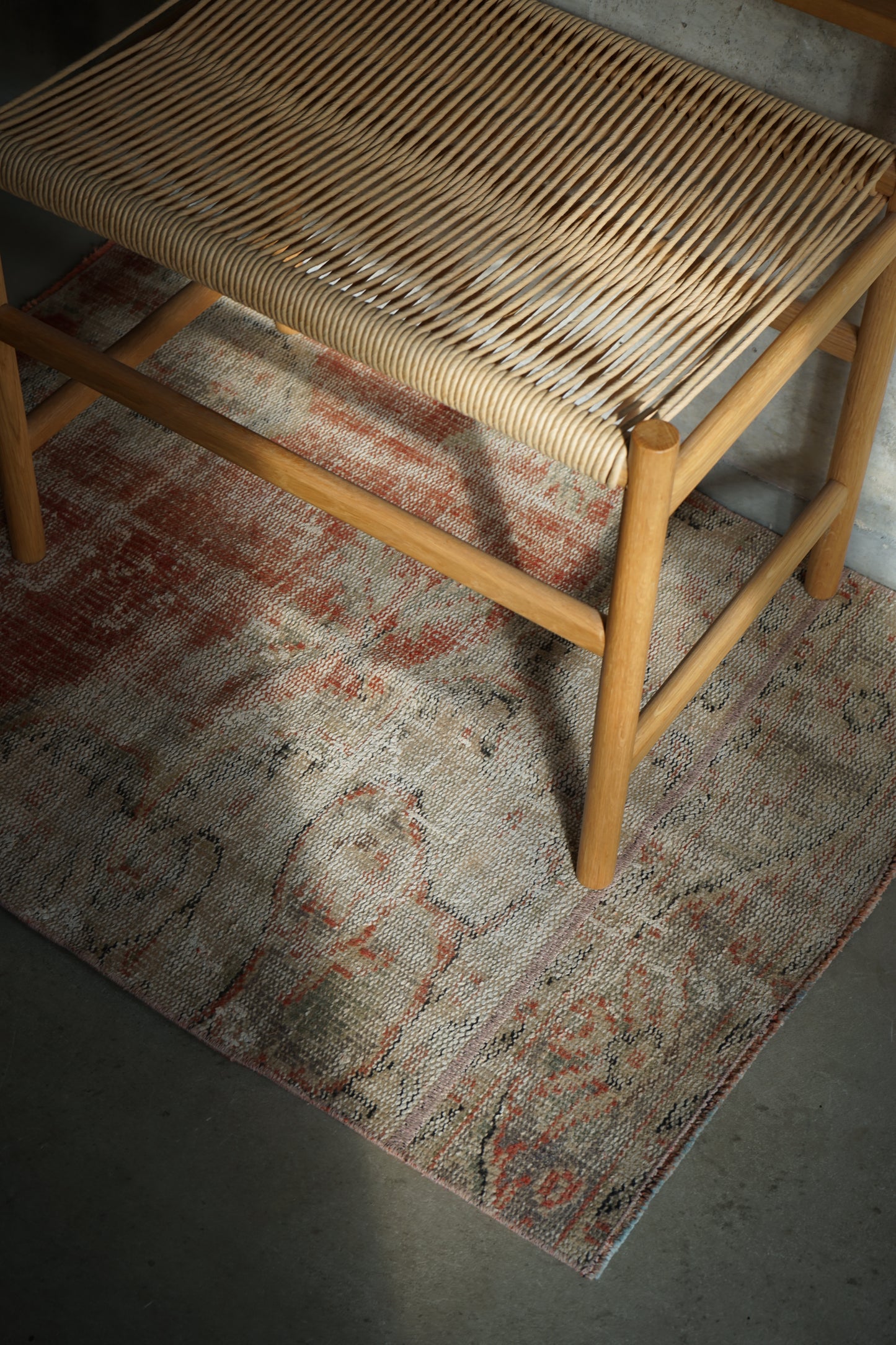 TURKEY VINTAGE SMALL RUG RED FLORAL 97 × 69 cm No.TR25183