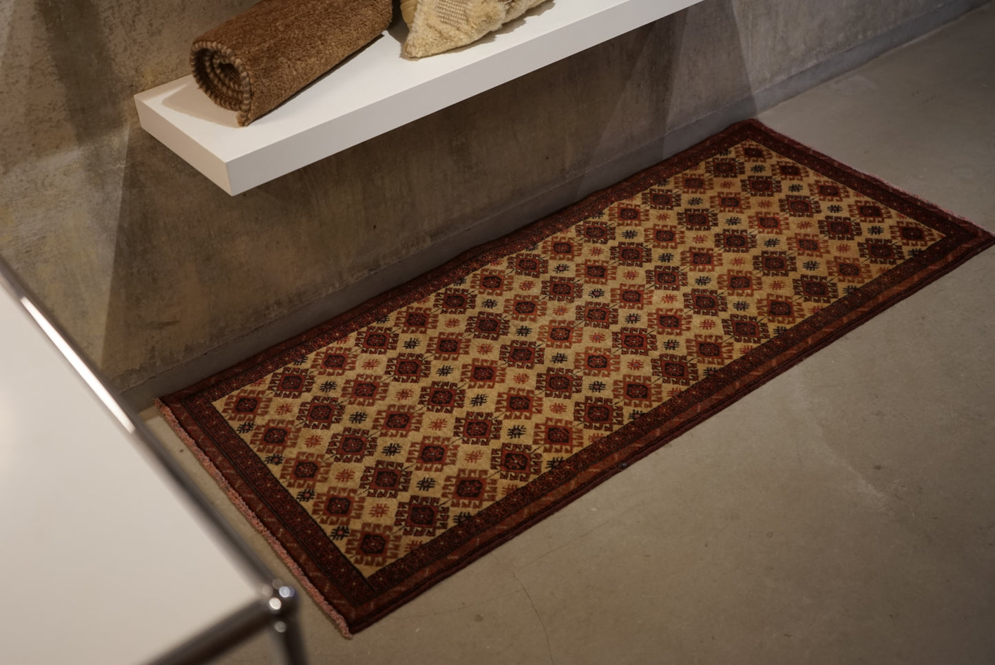 Türkiye Old Oushak Beige Runner size 1970年代 133 × 58.5cm No.TR25242