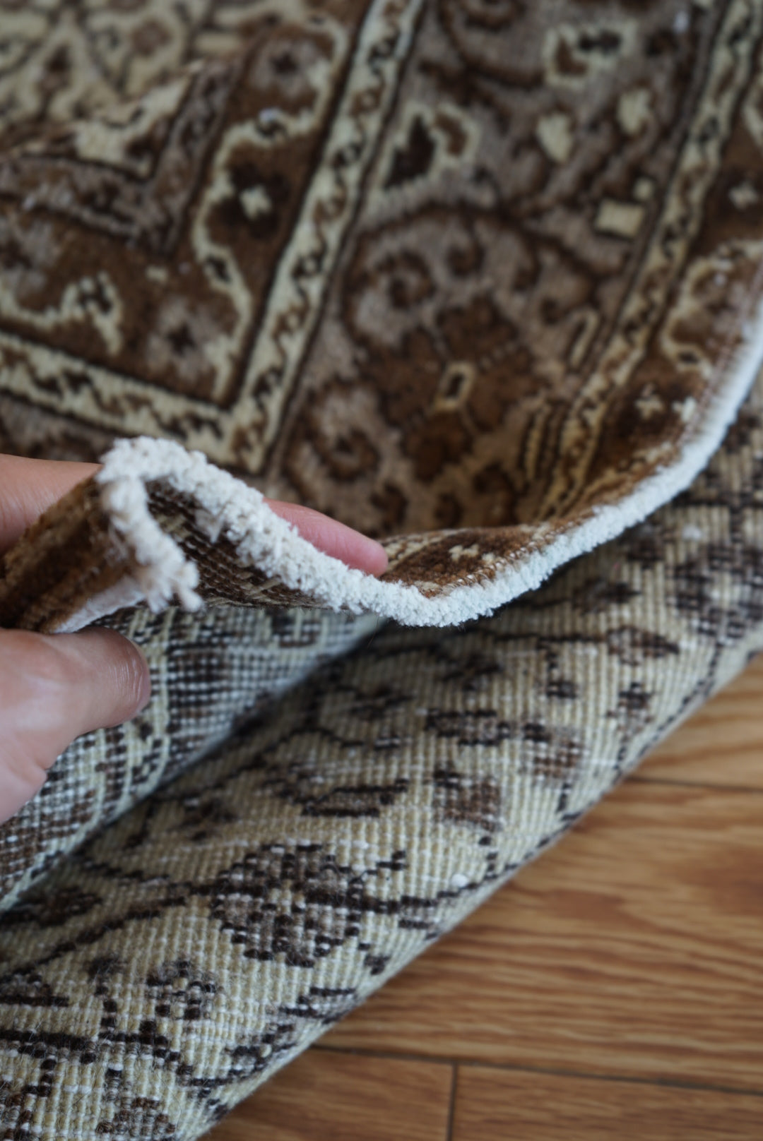 Türkiye Old Kayseri Beige , Brown Flower 1970年代 210 × 142 cm No.TR25388