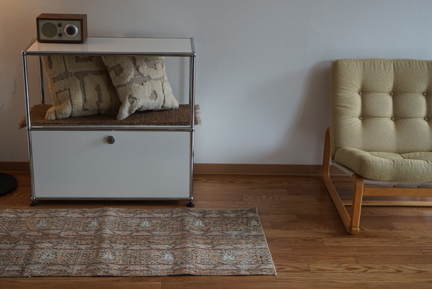 Türkiye Old Oushak Beige , Orange Patchwork Runner 1970年代 131 × 60 cm No.TR25422