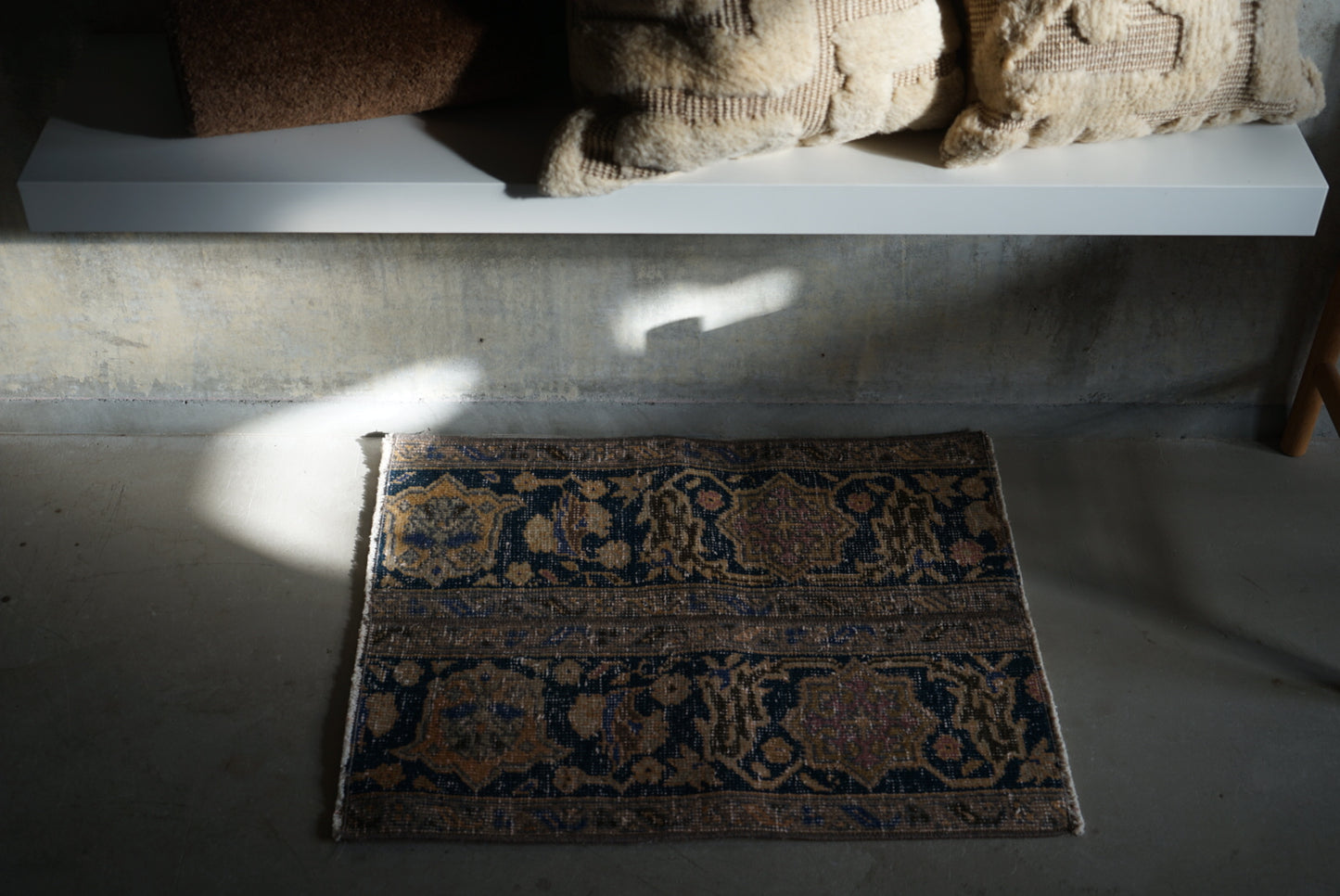 Türkiye Old Oushak Patchwork Indigo 66 × 54 cm No.TR25306