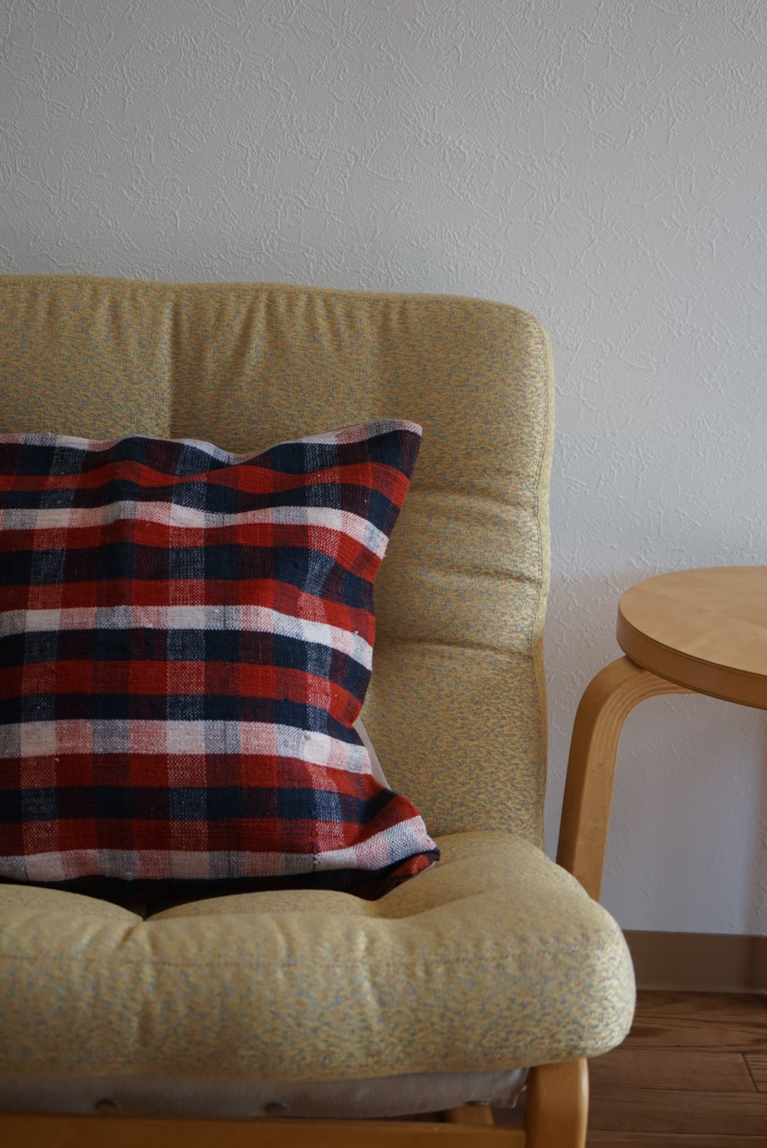 Türkiye Old Kilim Cushion Cover Checker Navy , Red , White 46 × 45 cm No.TR25395