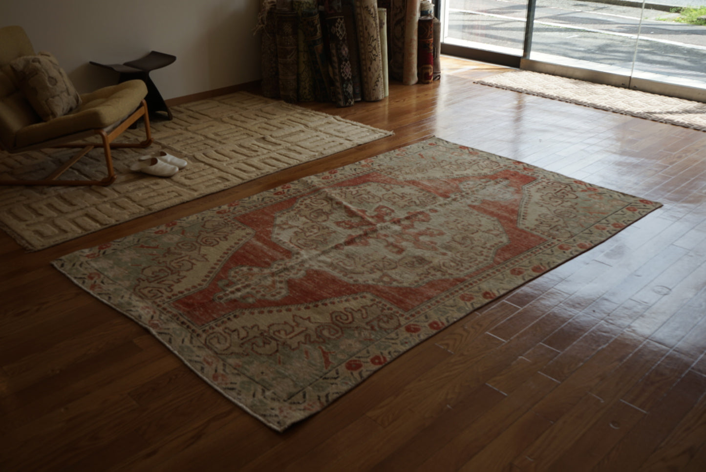 Türkiye Old Avanos Orange , Sage green 1970年代 214 × 132 cm No.TR25262