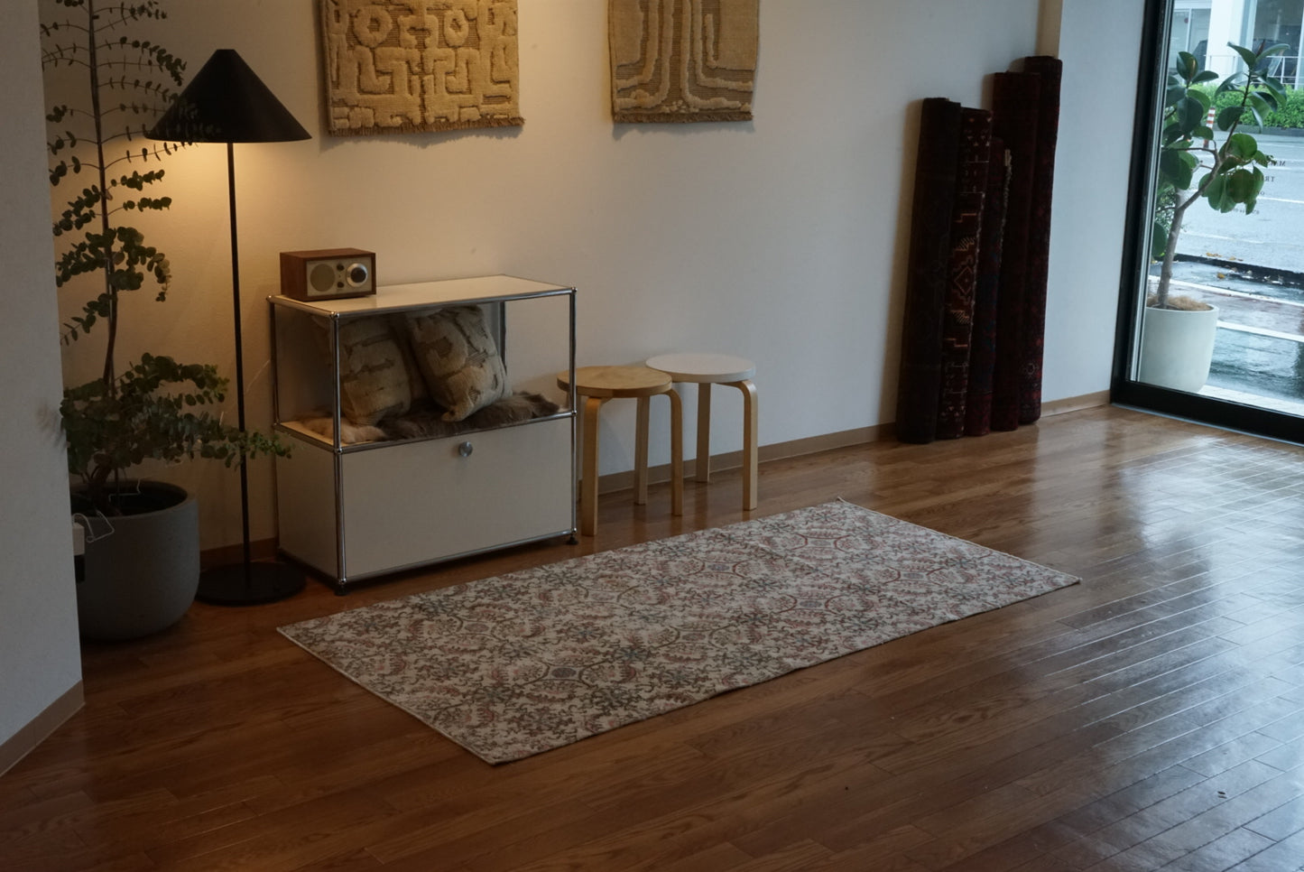 Türkiye Old Isparta Beige , Rose Pink , Botanical 1970年代 194 × 97 cm No.TR25452