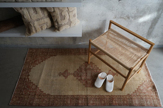 TURKEY OLD ISPARTA BEIGE MEDALION 1970年代 172 × 92 cm No.TR25200