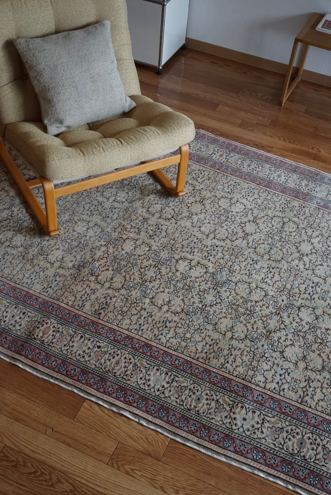 Türkiye Old Kayseri Beige , Rose 1960年代 218 × 150 cm No.TR25494 / 国内送料無料