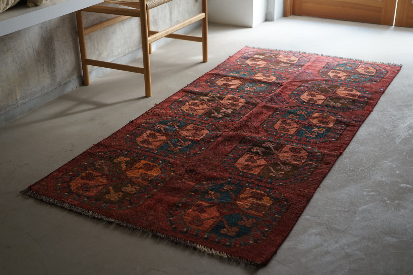 IRAN ANTIQUE TURKMEN ERSARI 1820年代 180 × 87 cm