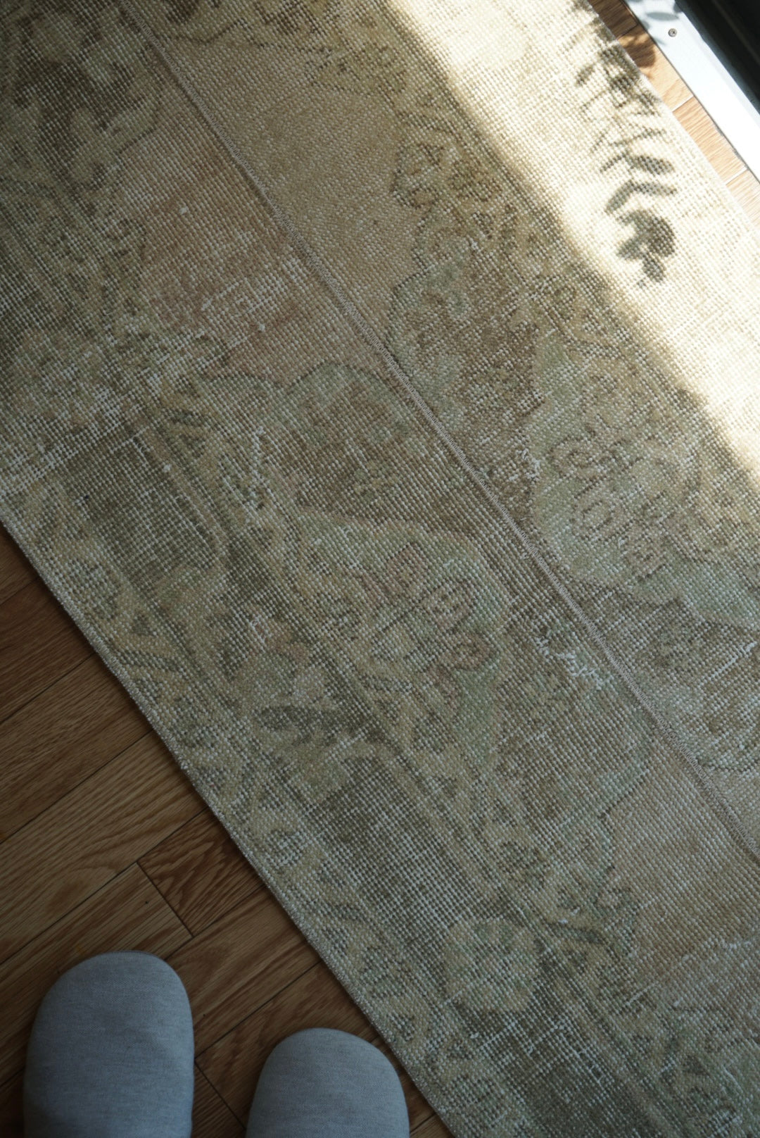 Türkiye Old Oushak Beige Patchwork 1970年代 125.5 × 63.5 cm No.TR25408