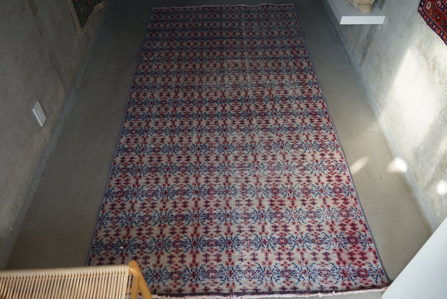 Türkiye Old Isparta Beige , Red , Navy Runner 1970年代 262 × 130 cm No.TR25263