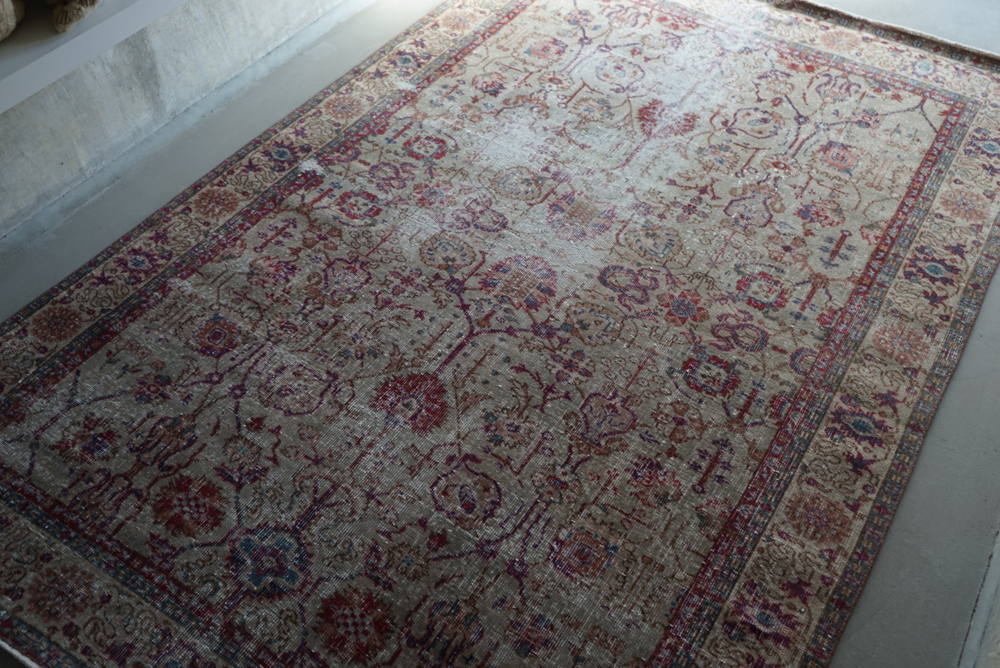 Türkiye Old Isparta Pink Beige 1970年代 250 × 162 cm No.TR25228