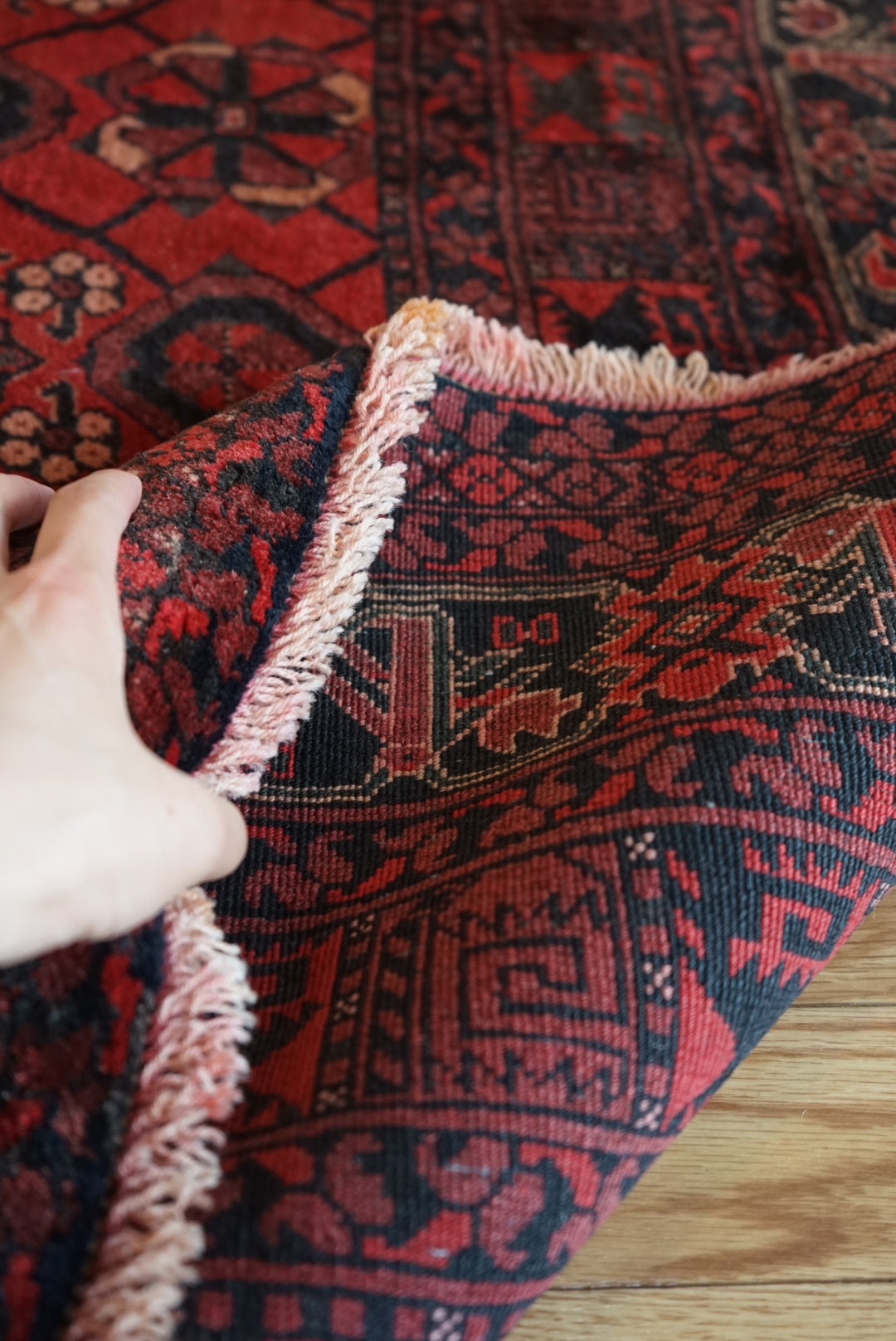 Afghanistan Old Turkmen Bashiri RichRed 1970年代 218 × 162 cm No.AF2523