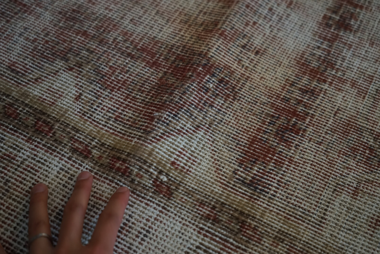 Türkiye Old Oushak Shabby Red 1970年代 110 × 80 cm No.TR25371