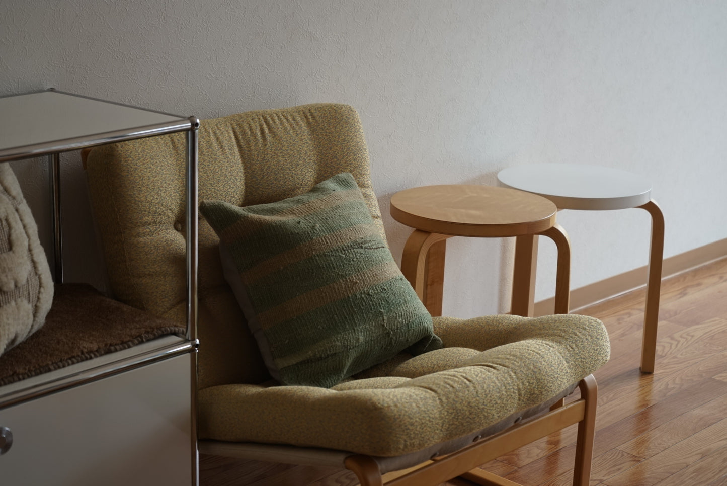 Türkiye Old Kilim Cushion Cover Green , Beige Stripe 40 × 40 cm No.TR25364