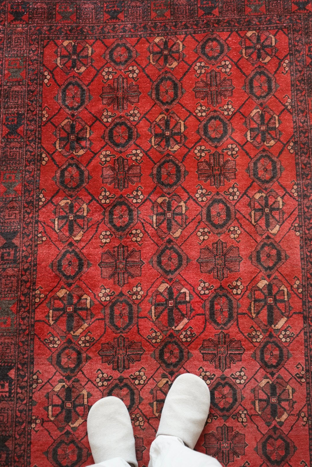 Afghanistan Old Turkmen Bashiri RichRed 1970年代 218 × 162 cm No.AF2523