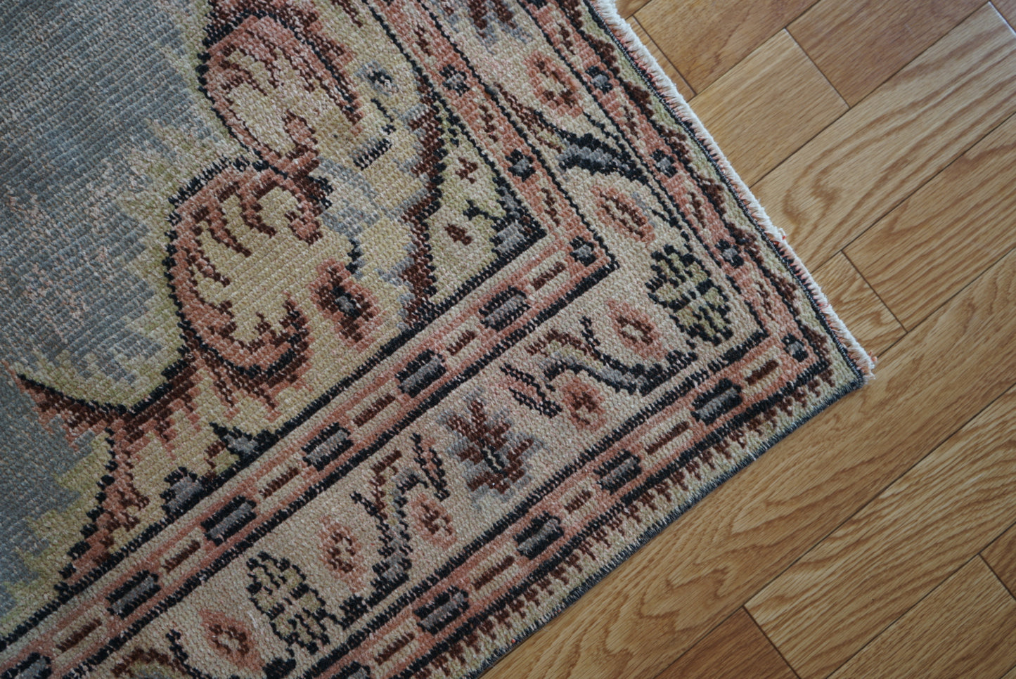Türkiye Old Isparta Floral Medallion Blue 1970年代 254 × 147 cm No.TR25355