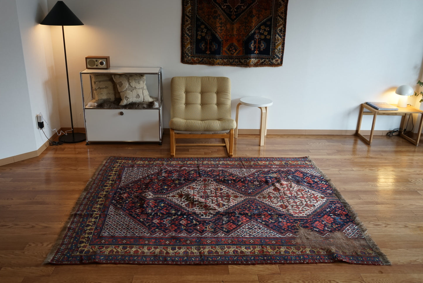 店頭販売 IRAN ANTIQUE SHIRAZ KHAMSEH BAHARLO 1820-1840年代 191 × 155 cm