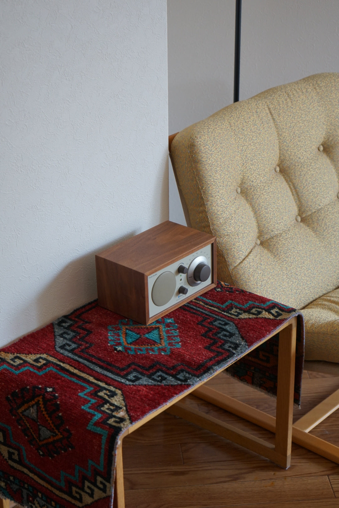 Türkiye Old Oushak Red , Turquoise Runner 1970年代 103 × 36 cm No.TR25542 / 国内送料無料・羊毛手織り絨毯