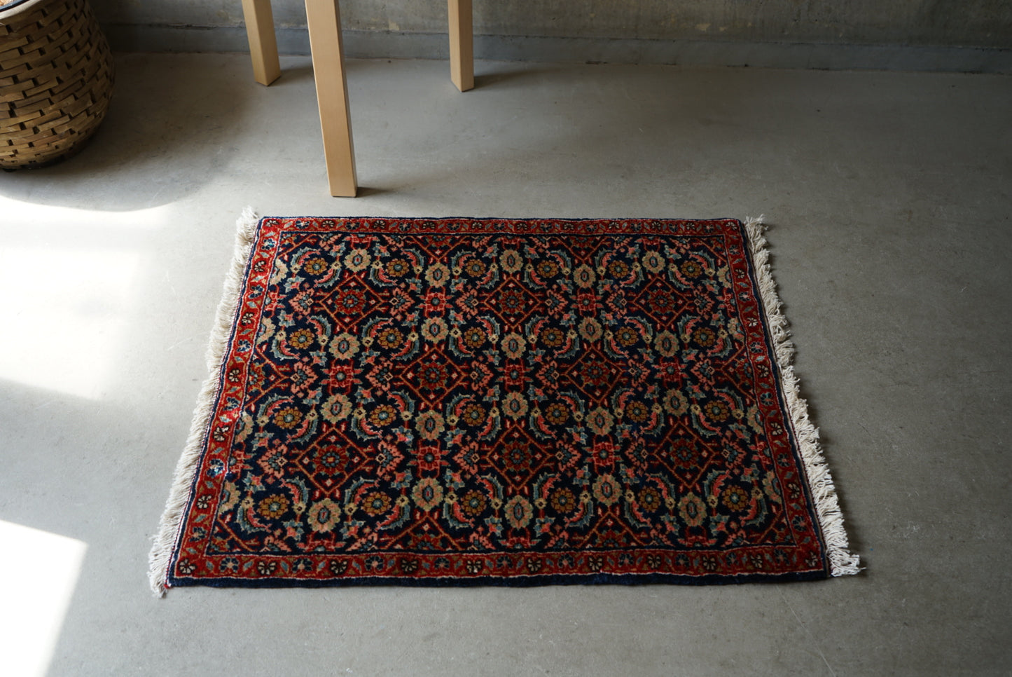 店頭販売 IRAN ANTIQUE BIJAR RIZ MAHI 1900年代 76×62cm