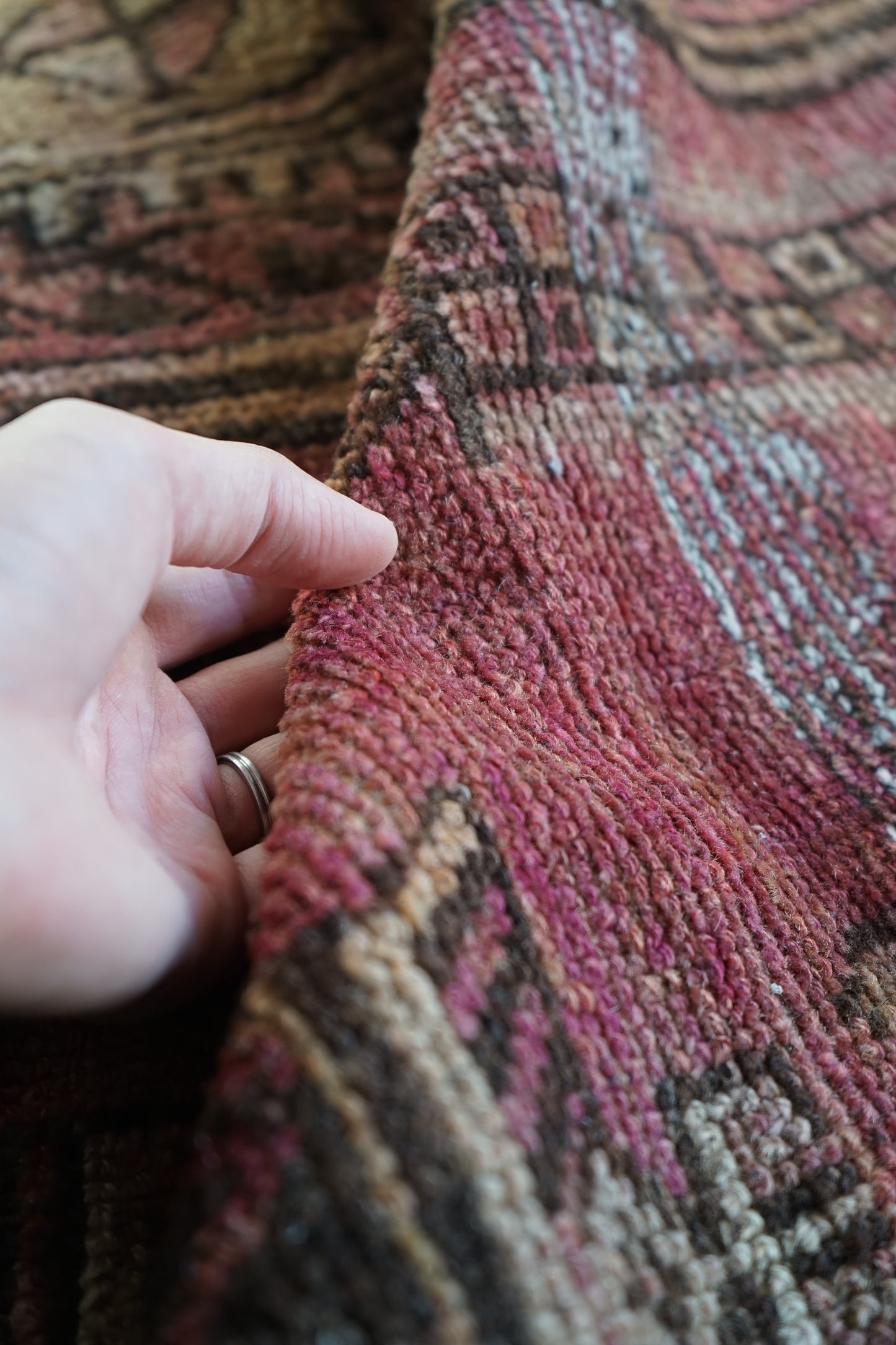 TURKEY OLD SHABBY PURPLE SMALL SIZE 1970年代 126 × 105 cm No.TR25216