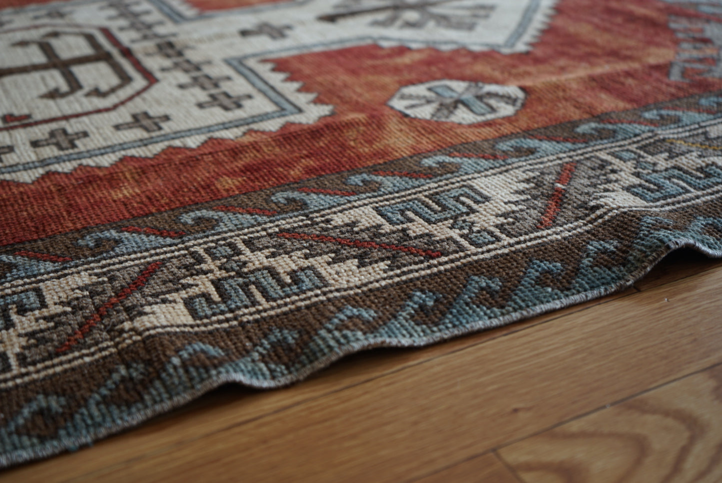 Türkiye Old Eastern Anatolia Orange Medallion 1960年代 194 × 121 cm No.TR25400