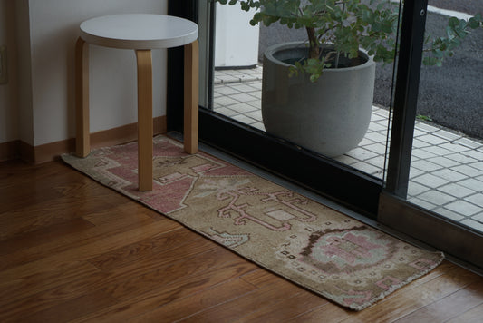 Türkiye Old Oushak Runner Pink , Beige 121 × 41 cm No.TR25303