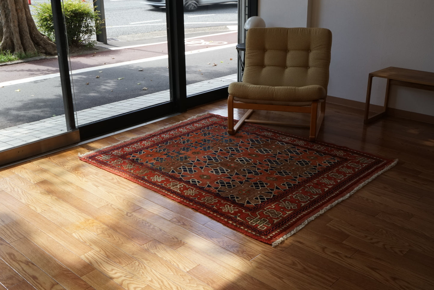 店頭販売 Afghanistan Vintage Baluch Orange Star 1980年代 153 × 124 cm  No.AF2531