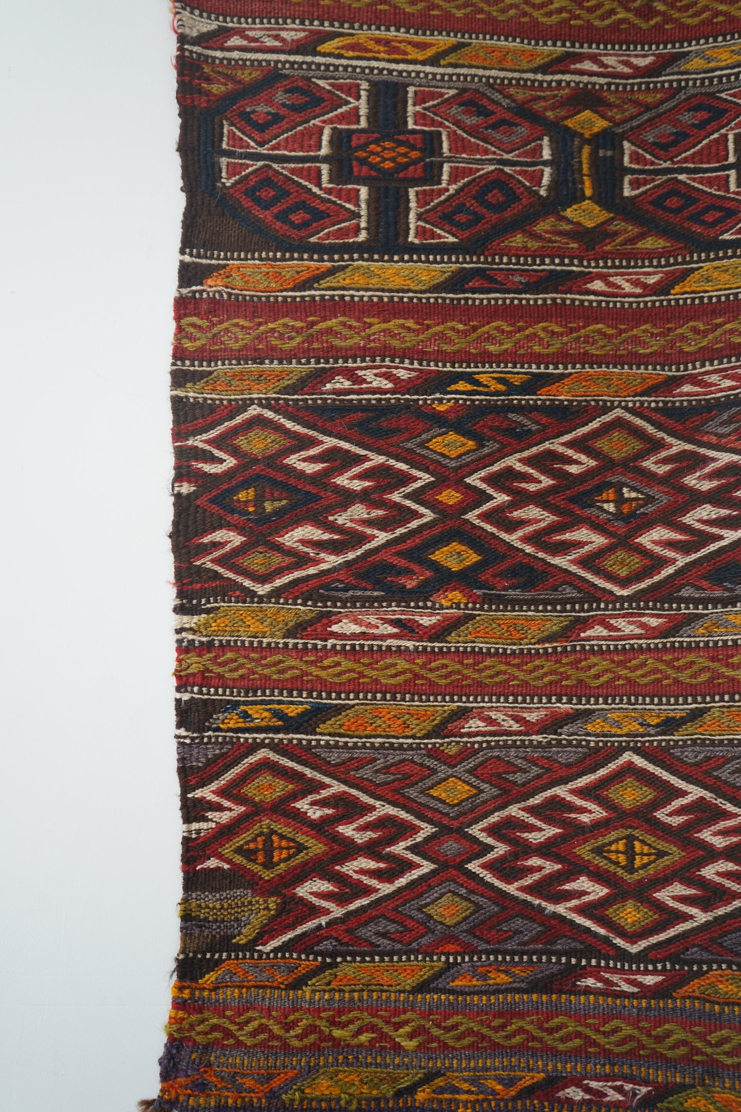 EASTERN TURKEY VINTAGE KURDISTAN KILIM 1965-1970年代 92 × 81 cm
