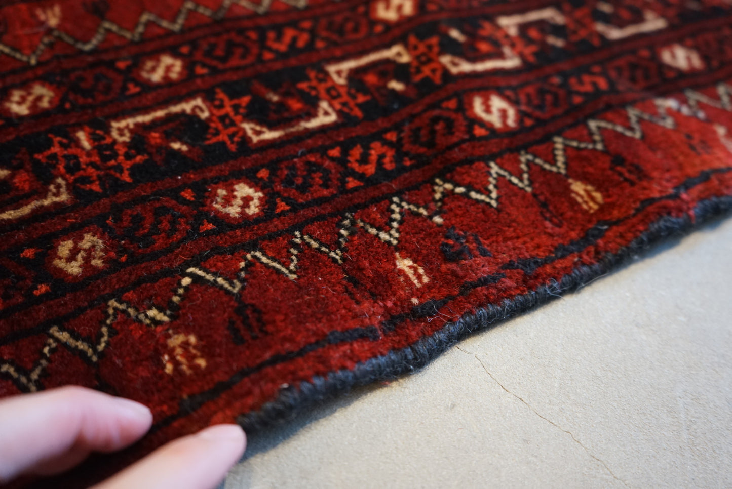 Afghanistan Old Turkmen Rich Black 1960年代 180 × 100 cm No.AF2519