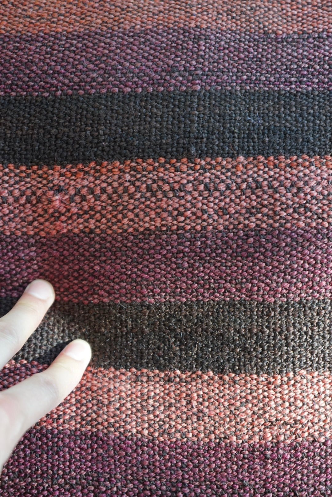 Türkiye Old Kilim Cushion Cover Purple , Pink , Black Stripe Design 51 × 49 cm No.TR25559 / 送料無料・羊毛手織りキリム