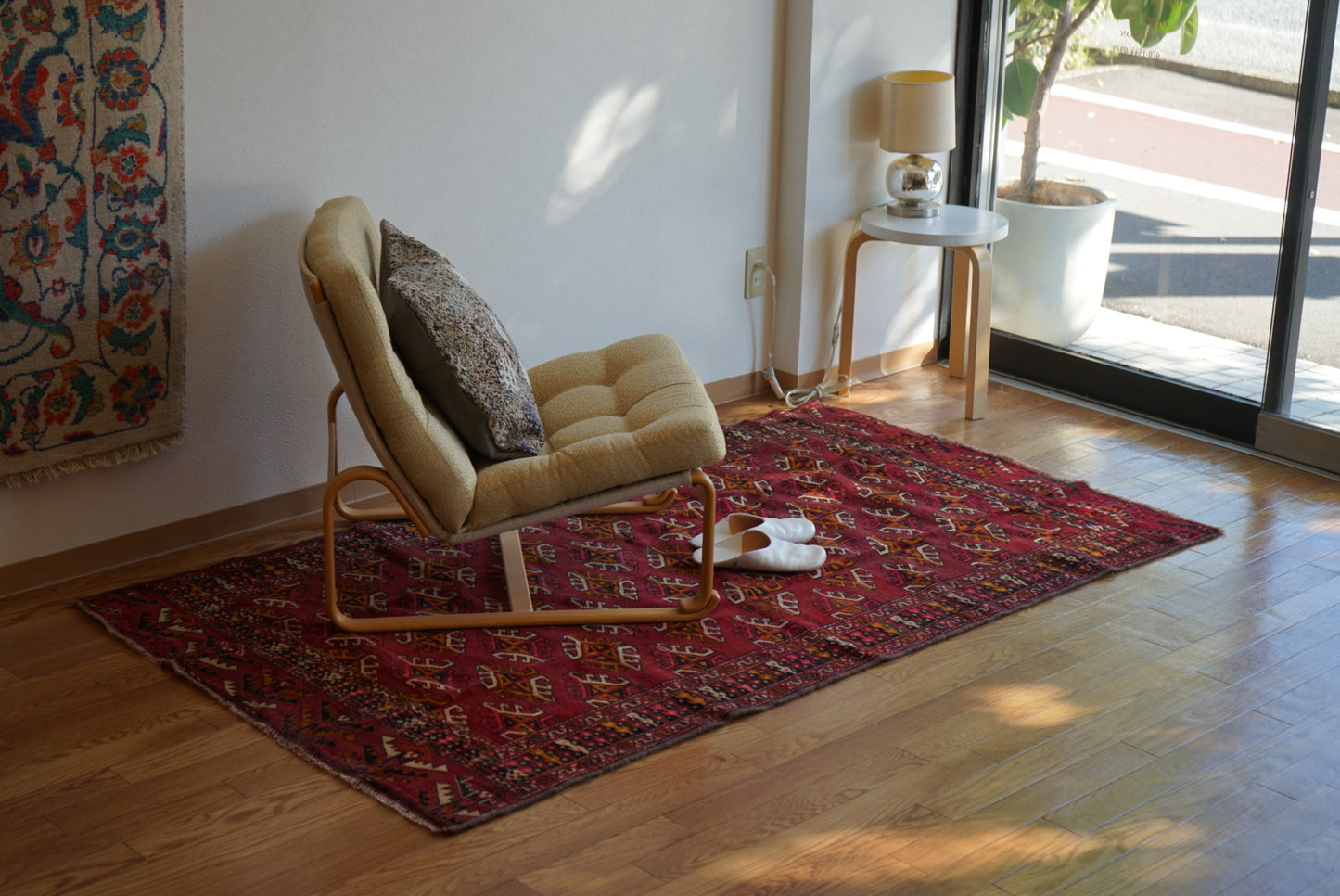 Afghanistan Old Turkmen Yamut Wine Red 1960年代 195 × 112 cm  No.AF2539 / 国内送料無料・羊毛手織り絨毯