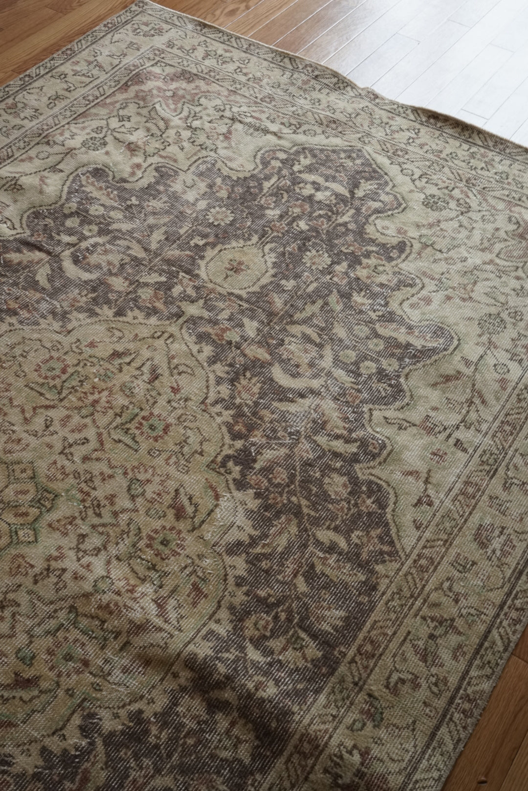 Türkiye Old Isparta Medallion Beige , Glay 1960年代 284 × 162 cm No.TR25493 / 国内送料無料