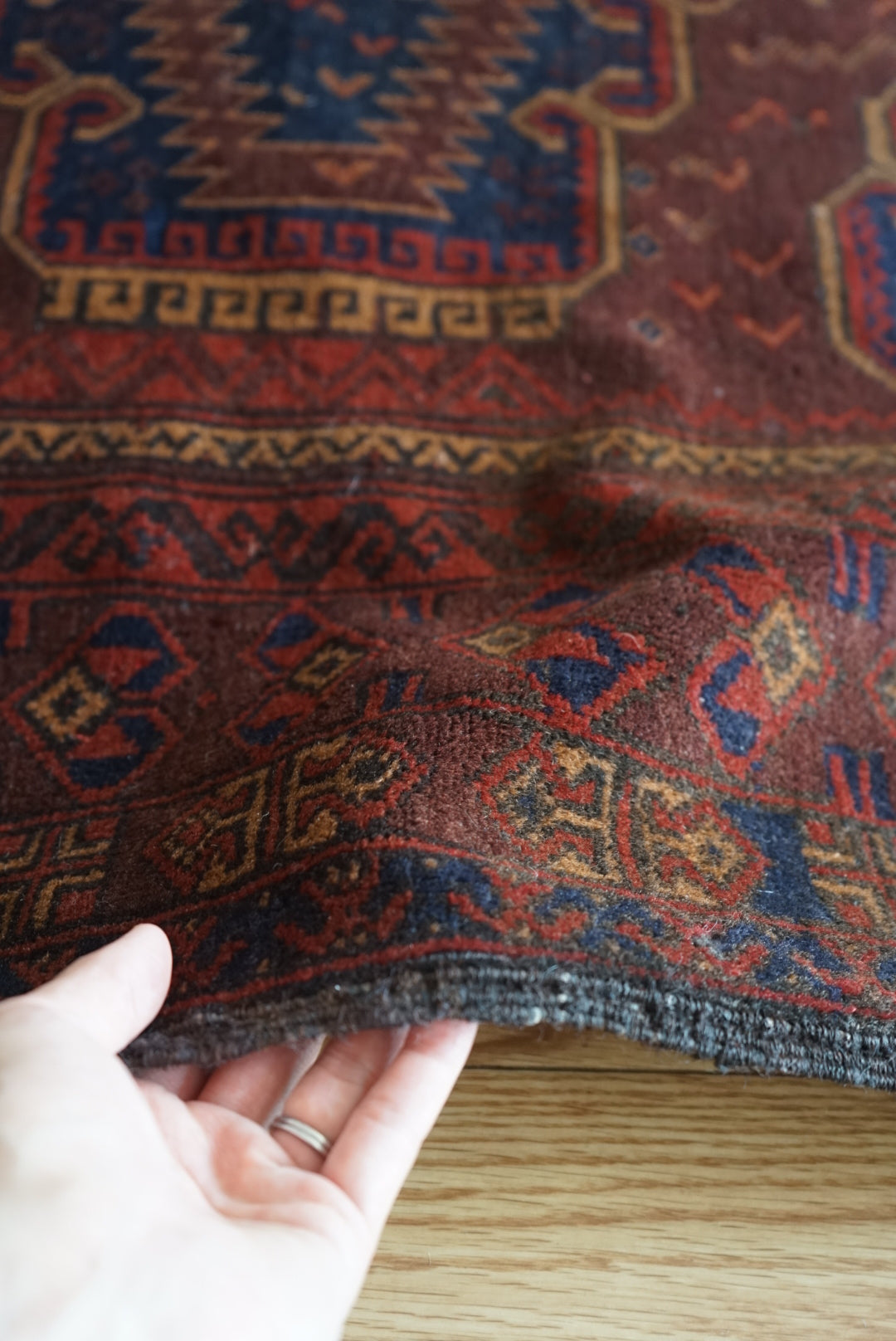 Afghanistan Old Baluch DarkBrown 1975年代 213 × 123.5 cm No.AF2527