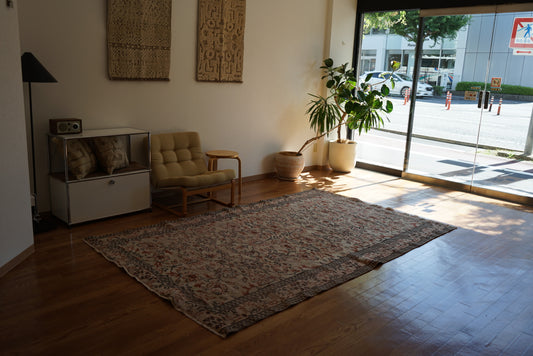 Türkiye Old Kayseri Olive , Beige Flower 1970年代 270 × 169 cm No.TR25389