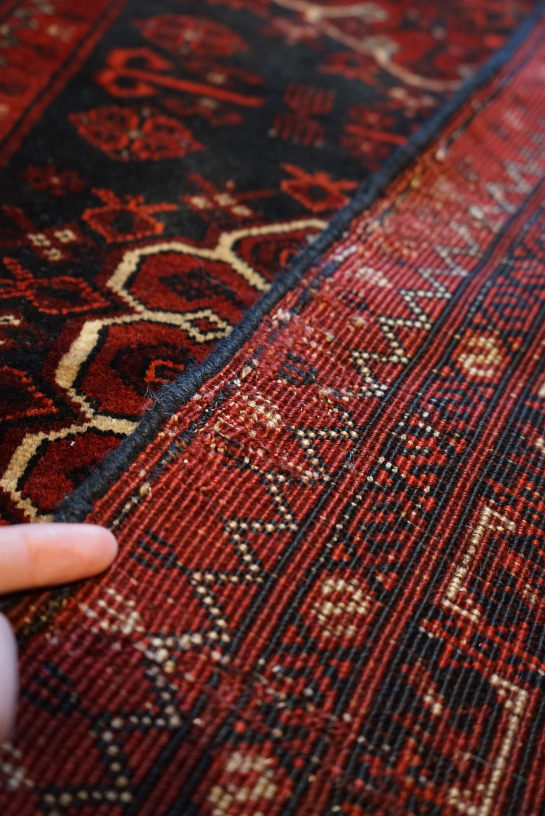 Afghanistan Old Turkmen Rich Black 1960年代 180 × 100 cm No.AF2519