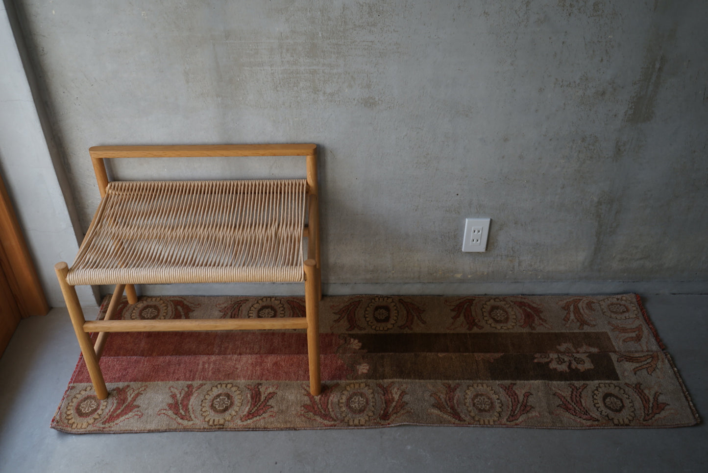 Türkiye Old Oushak Beige , Brown Runner 1970年代 166 × 50 cm No.TR25270