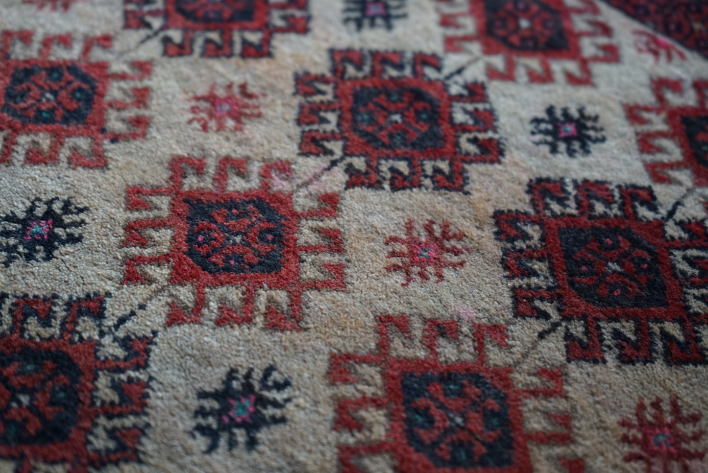 Türkiye Old Oushak Beige Runner size 1970年代 133 × 58.5cm No.TR25242
