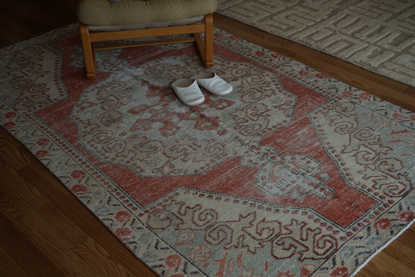 Türkiye Old Avanos Orange , Sage green 1970年代 214 × 132 cm No.TR25262