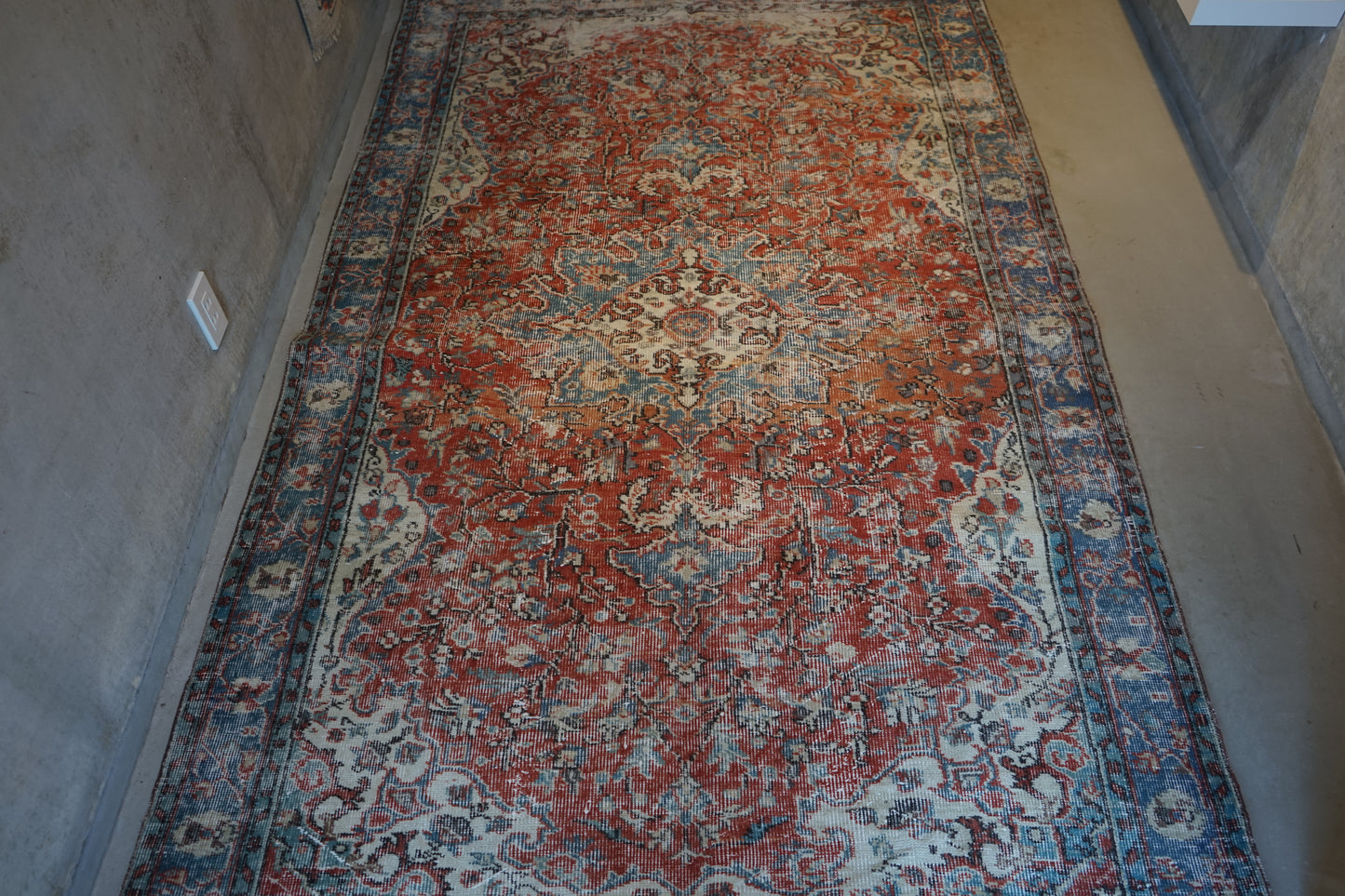 TURKEY OLD ISPARTA TURQUOISE RED 1970年代 261 × 155 cm No.TR25212