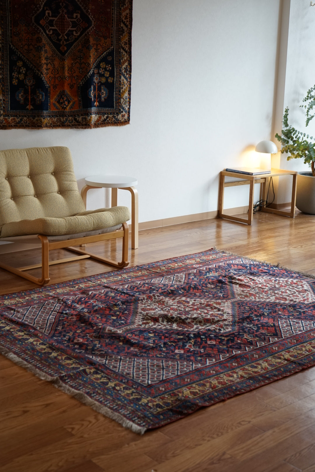 店頭販売 IRAN ANTIQUE SHIRAZ KHAMSEH BAHARLO 1820-1840年代 191 × 155 cm