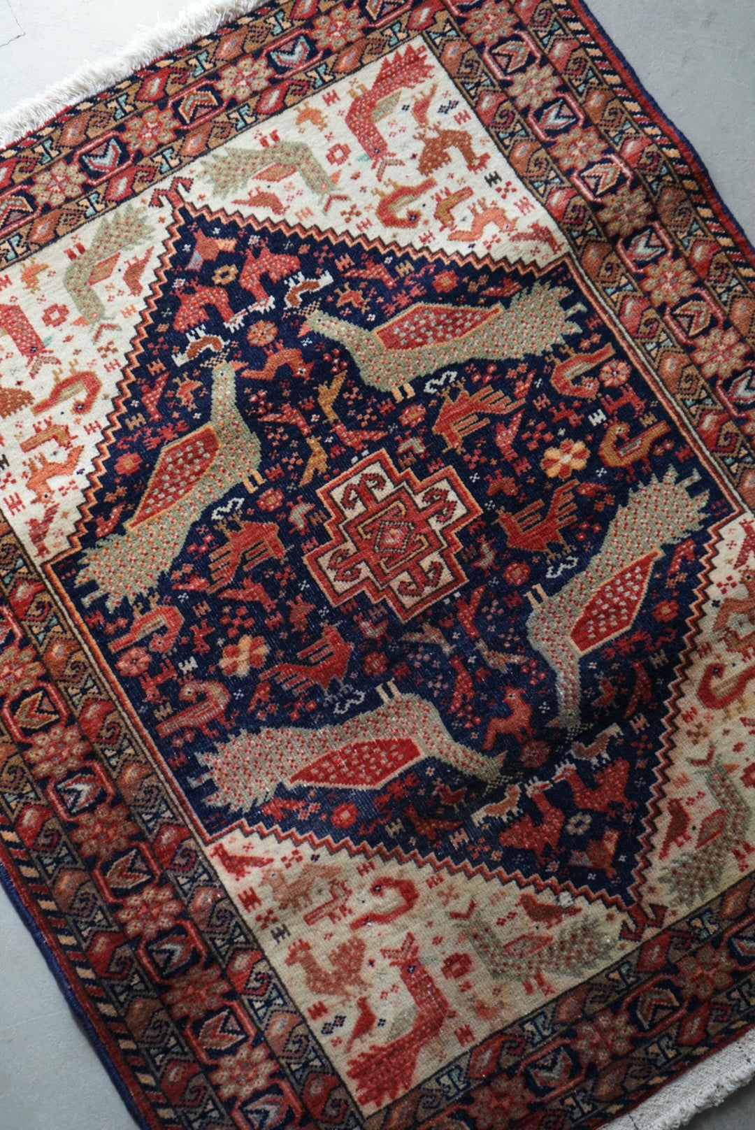 店頭販売 IRAN ANTIQUE KHORASAN KORMANJI 1880年代 85.5×72cm