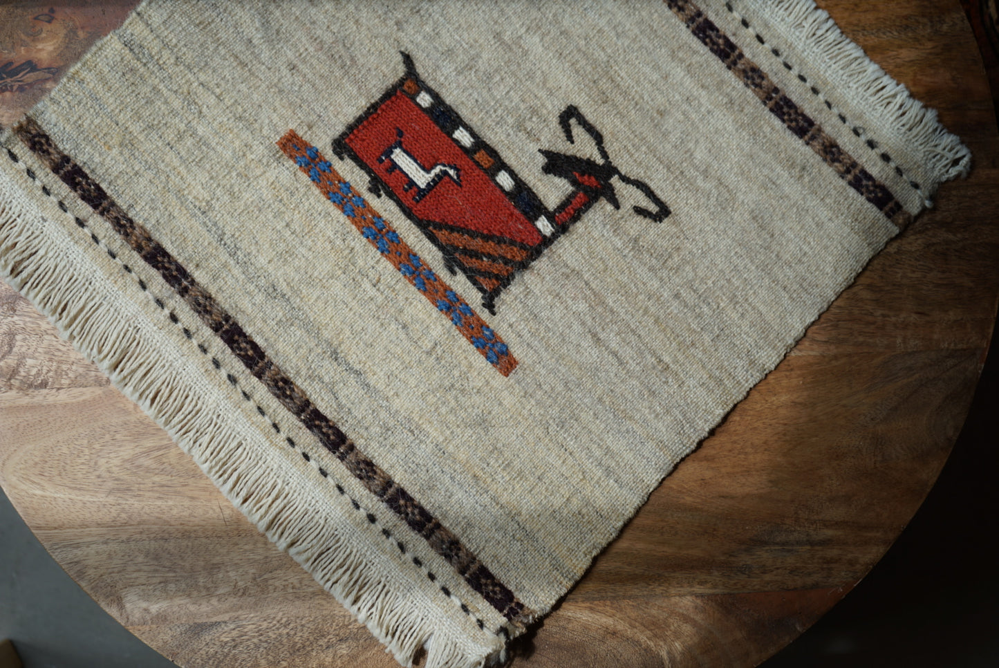 IRAN NEW SHIRAZ QASHQAI KILIM VANI 42.5 × 42.5 cm【No.16】