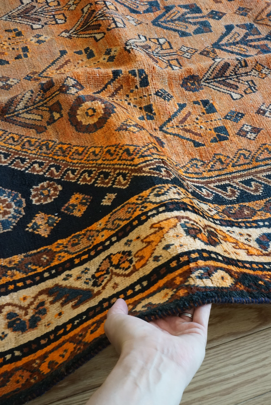 店頭販売 IRAN ANTIQUE SHIRAZ QASHQAI BASSERI 1870年代 217 × 150 cm